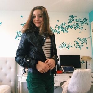 Black leather jacket